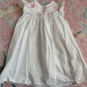 Smocked Pink Cross Bishop Style Dress, size 6-12 months